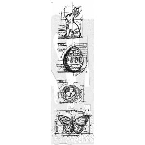 Stampers Anonymous / Tim Holtz Curations Mini Blueprints Cling Stamps - Easter [THMB005]