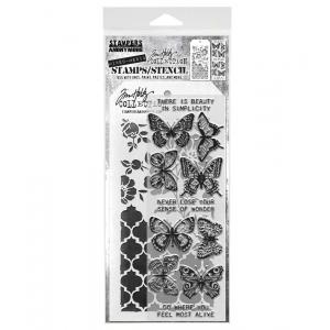 Stampers Anonymous / Tim Holtz Curations Mixed Media Stamps / Stencil [THMM144]
