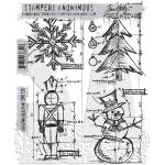 Stampers Anonymous / Tim Holtz Curations Unmounted Rubber Stamps - Christmas Blueprint [CMS135]