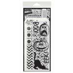 Stampers Anonymous / Tim Holtz Halloween Stamps & Stencil Set - Eek-A-Boo [THMM195]
