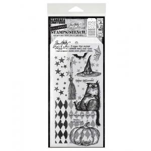 Stampers Anonymous / Tim Holtz Halloween Stamps & Stencil Set [THMM125]