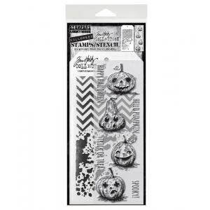 Stampers Anonymous / Tim Holtz Halloween Stamps & Stencil Set [THMM127]