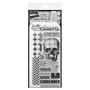 Stampers Anonymous / Tim Holtz Halloween Stamps & Stencil Set [THMM148]