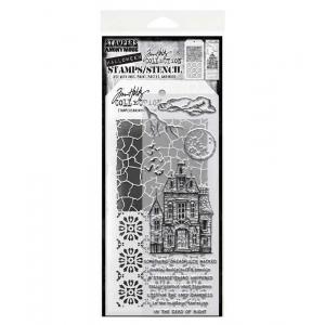Stampers Anonymous / Tim Holtz Halloween Stamps & Stencil Set [THMM149]