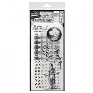 Stampers Anonymous / Tim Holtz Halloween Stamps & Stencil Set [THMM170]