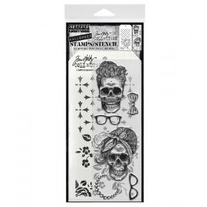 Stampers Anonymous / Tim Holtz Halloween Stamps & Stencil Set [THMM171]
