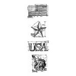 Stampers Anonymous/Tim Holtz Mini Blueprints Cling Stamps - Americana [THMB006]