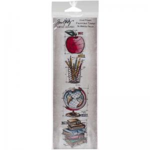 Stampers Anonymous/Tim Holtz Mini Blueprints Cling Stamps - Schoolhouse [THMB024]