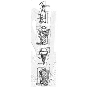 Stampers Anonymous/Tim Holtz Mini Blueprints Cling Stamps - Treats [THMB016]