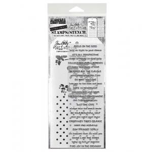 Stampers Anonymous / Tim Holtz Mixed Media Stamps & Stencil Set [THMM113]