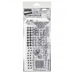 Stampers Anonymous / Tim Holtz Mixed Media Stamps & Stencil Set [THMM114]