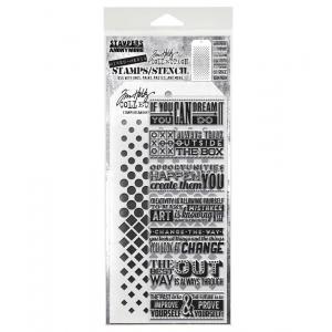 Stampers Anonymous / Tim Holtz Mixed Media Stamps & Stencil Set [THMM117]