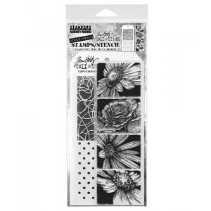 Stampers Anonymous / Tim Holtz Mixed Media Stamps & Stencil Set [THMM181]