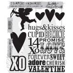 Stampers Anonymous/Tim Holtz Unmounted Rubber Stamps - [CMS121] Valentine Silhouettes