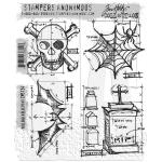 Stampers Anonymous/Tim Holtz Unmounted Rubber Stamps - [CMS134] Halloween Blueprint