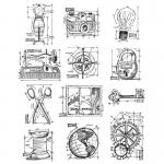 Stampers Anonymous/Tim Holtz Unmounted Rubber Stamps - [CMS150] Mini Blueprints 3