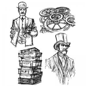 Stampers Anonymous/Tim Holtz Unmounted Rubber Stamps - [CMS157] Time Travelers