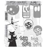 Stampers Anonymous/Tim Holtz Unmounted Rubber Stamps - [CMS199] Halftone Halloween