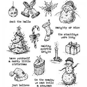 Stampers Anonymous/Tim Holtz Unmounted Rubber Stamps - [CMS318] Tattered Christmas