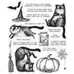 Stampers Anonymous/Tim Holtz Unmounted Rubber Stamps - [CMS407] Snarky Cat Halloween