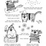 Stampers Anonymous/Tim Holtz Unmounted Rubber Stamps - [CMS416] Snarky Cat Christmas