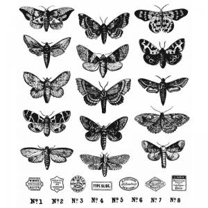 Stampers Anonymous/Tim Holtz Unmounted Rubber Stamps - [CMS436] Moth Study