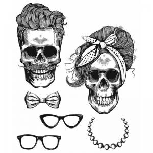 Stampers Anonymous/Tim Holtz Unmounted Rubber Stamps - [CMS439] Wicked Hipsters