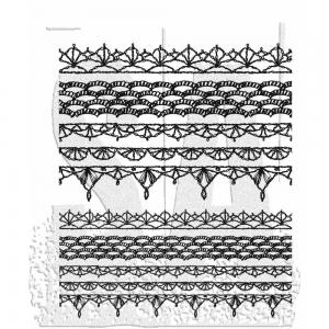 Stampers Anonymous/Tim Holtz Unmounted Rubber Stamps - [CMS480] Crochet Trims