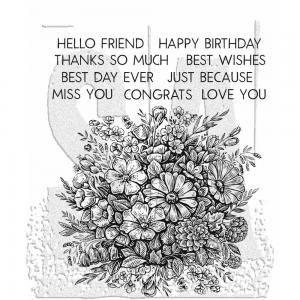 Stampers Anonymous/Tim Holtz Unmounted Rubber Stamps - [CMS485] Floristry, With Acrylic Grid Block