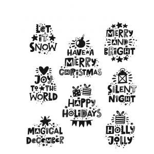 Stampers Anonymous/Tim Holtz Unmounted Rubber Stamps - [CMS496] Holiday Whatnots
