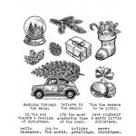 Stampers Anonymous/Tim Holtz Unmounted Rubber Stamps - [CMS498] Home For Christmas