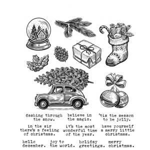 Stampers Anonymous/Tim Holtz Unmounted Rubber Stamps - [CMS498] Home For Christmas