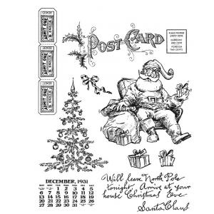Stampers Anonymous/Tim Holtz Unmounted Rubber Stamps - [CMS500] Santa Visit