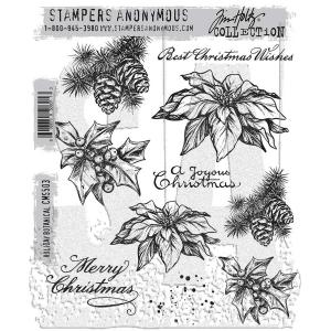 Stampers Anonymous/Tim Holtz Unmounted Rubber Stamps - [CMS503] Holiday Botanical