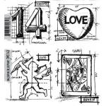 Stampers Anonymous/Tim Holtz Unmounted Rubber Stamps - [CMS143] Valentine Blueprint