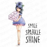 Stamping Bella Cling Stamp - Curvy Girl With A Diamond [EB925]