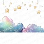 Stamping Bella Cling Stamp - Stars And Clouds Backdrop [EB1067]