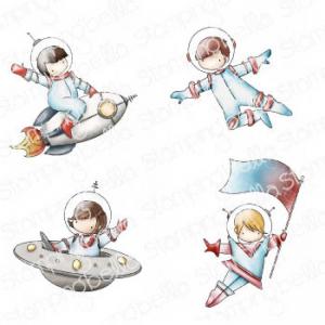 Stamping Bella Cling Stamp - Tiny Townie Astronauts [EB1069]