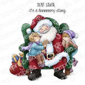 Stamping Bella Cling Stamp - Tiny Townies On Santa's Lap [EB1073]