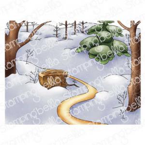 Stamping Bella Cling Stamp - Winter Woodland Backdrop [EB1269]