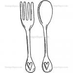 Stampotique Originals - [5832] Fork and Spoon
