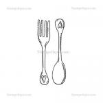 Stampotique Originals - [5833] Fork and Spoon Small