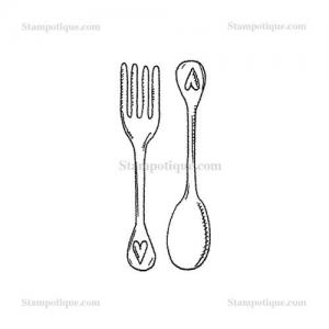 Stampotique Originals - [5833] Fork and Spoon Small