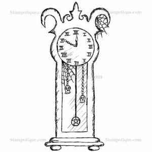 Stampotique Originals - [7417] Goth Grandfather Clock - Joggles.com