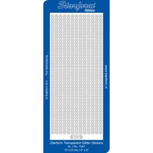 Starform Deco Stickers - Small Flower Border Transparent Glitter Silver [7047TGS]