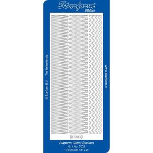 Starform Deco Stickers - Wavy Lines Borders Glitter Silver / Gold [7033GS]