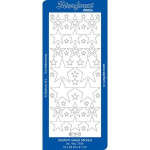 Starform Deco Stickers - White Velvet Stars Velvet White [7104W]
