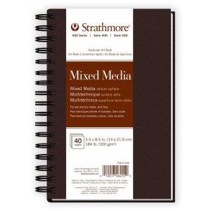 Strathmore 400 Series Mixed Media Art Book - Hardcover, Spiral Bound 5 1/2" x 8 1/2" [P462-558]