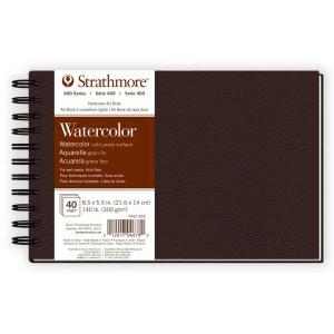 Strathmore 400 Series Watercolor Art Book - Hardcover, Spiral Bound 8 1/2" x 5 1/2" [P467-855]