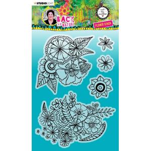 Studio Light Art By Marlene Back To Nature Collection - Clear Stamp Set - Flower Stack [ABM-BTN-STAMP146]